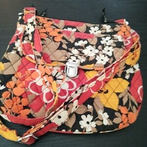 Vera Bradley Floral Quilted Bag - Red, Orange, Brown